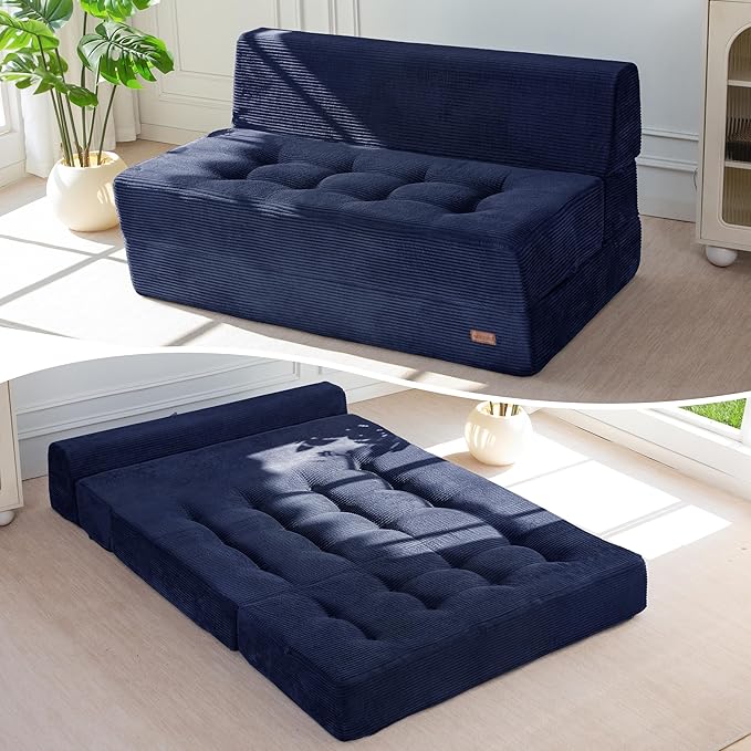 MAXYOYO 8" Folding Sofa Bed, Fold Out Chair Bed Sleeper Chair, Convertible
