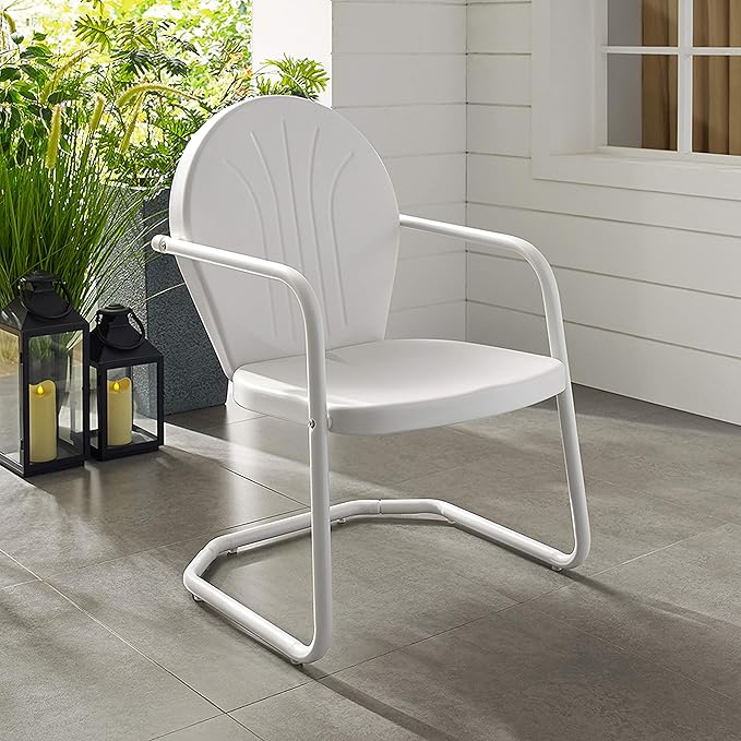 Crosley Furniture Griffith Outdoor Chair, Retro Metal Patio Chairs