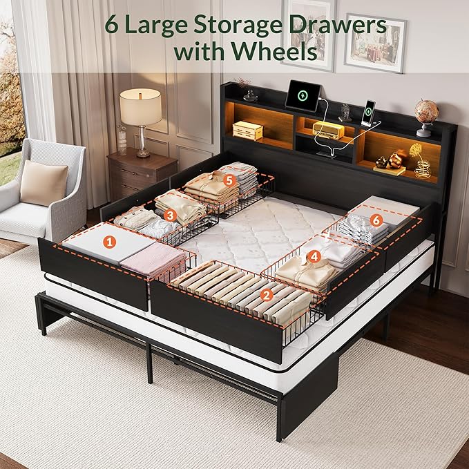 LARMACE Queen Size Bed Frame