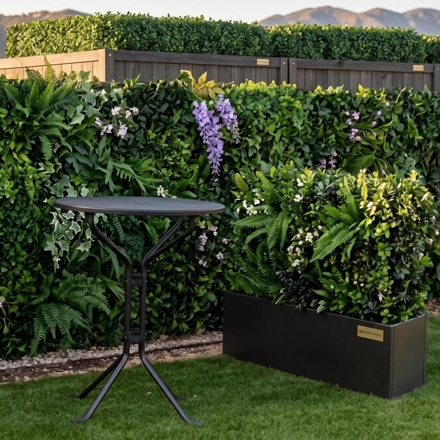 NatraHedge (44" Lx 15" W x 15" H (Black- Aluminum) Hampton Classic Wooden Planter Box Indoor and Outdoor Rectangular Garden Planter Use for Patio, Yard, Greenhouse, Vegatable, Flowers, and Herb