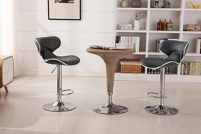 Roundhill Furniture Masaccio Cushioned Leatherette Upholstery Airlift Swivel