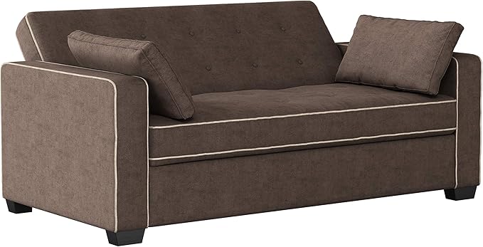 Serta Ainsley 72.6" Convertible Sleeper Sofa, Queen Size, Dreamcoil Comfort