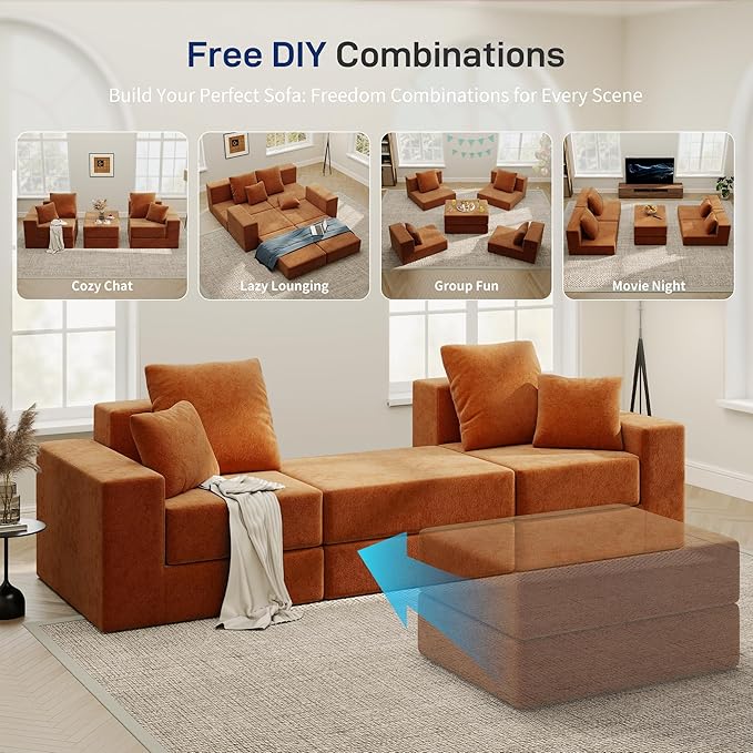 Cloud Modular Sectional Sofa, Comfy Boneless Couch