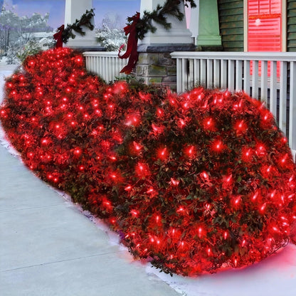 Efunly LED Christmas Net Lights for Bushes Outdoor,100 LED 5ftx5ft Waterproof 8 Modes Connectable Mesh Lights for Bushes,Garden,Yard,Trunk,Outdoor Christmas Decorations