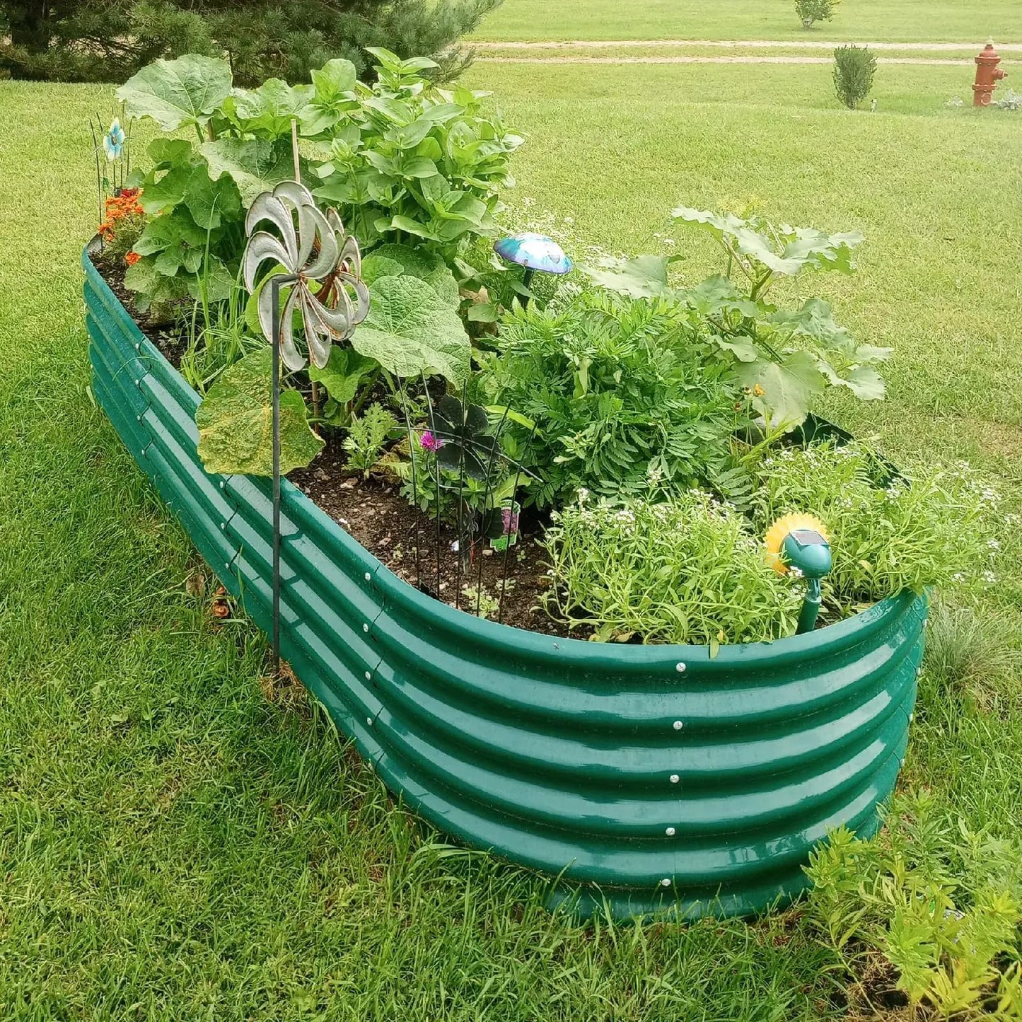 8x3x1.5ft Galvanized Raised Garden Bed, 18" Tall Metal Raised Beds for Gardening, Large Planters Boxes for Outdoor Plants Vegetables, Flowers, Herbs & Tomatoes, Above Ground Garden Beds Kit, Green