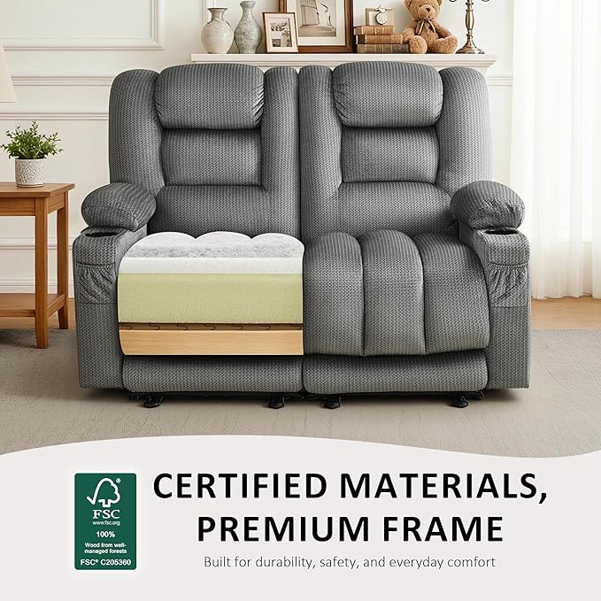 MCombo 55.9" Zero Gravity Power Loveseat Recliner
