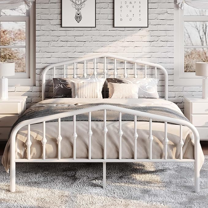 SHA CERLIN Queen Size Metal Platform Bed Frame