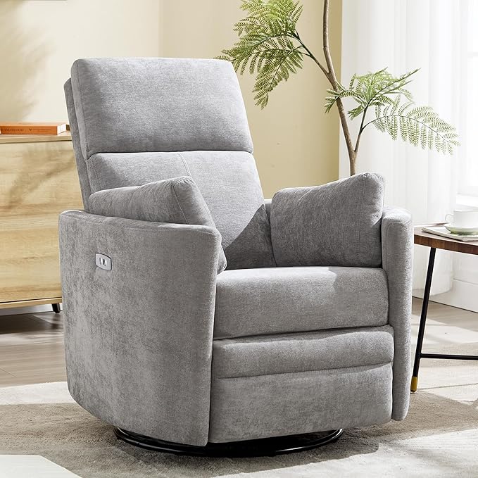 Power Recliner, Nursery Swivel Glider Rocking Chair