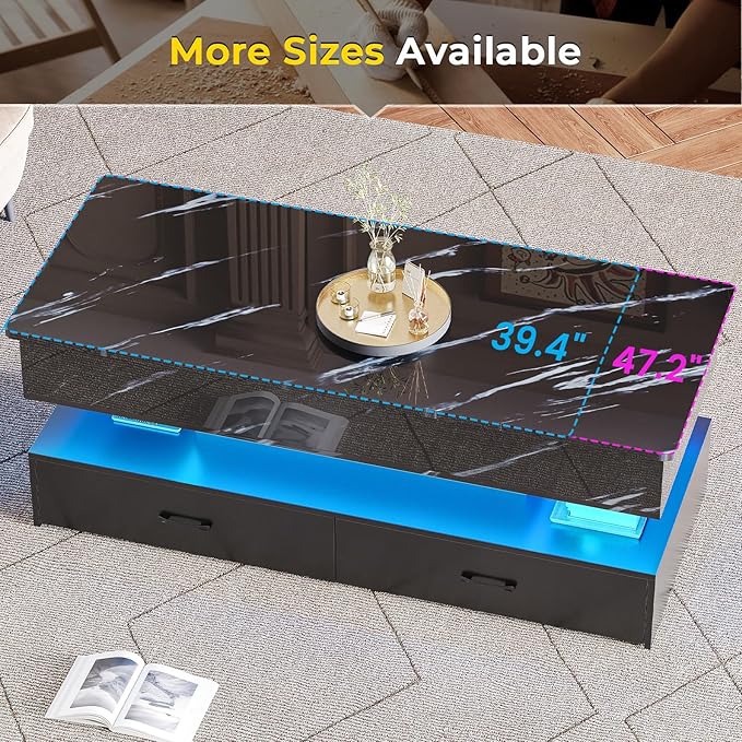 SEDETA 47.2" Lift Top Coffee Table, Coffee Tables