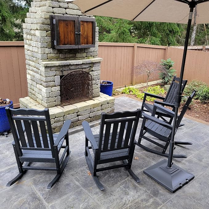 Stoog Patio Rocking Chair, All-Weather Porch Rocker, 400 lbs Weight Support