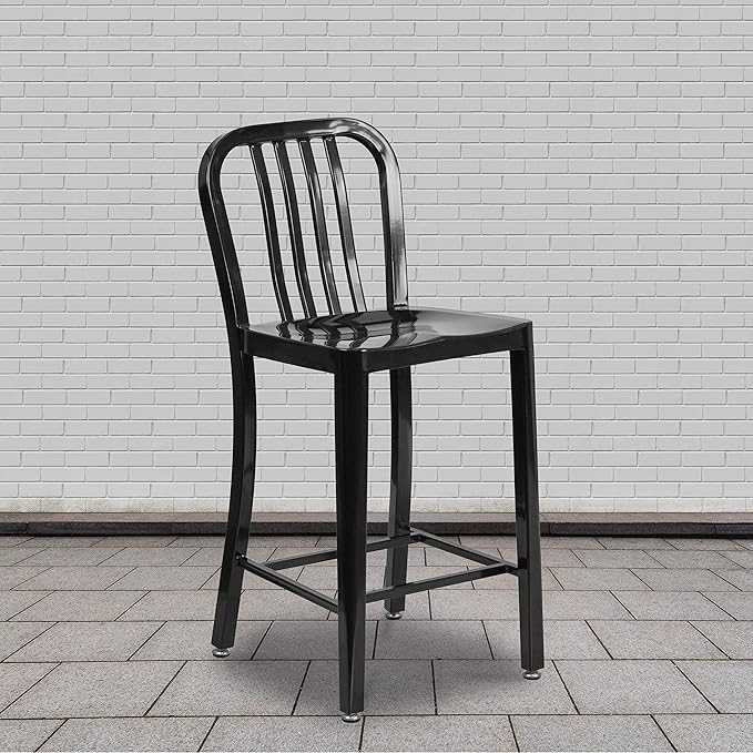 Flash Furniture Gael Commercial Grade 2 Pack 24" High Black Metal