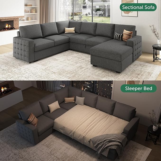 HONBAY Sectional Sleeper Sofa