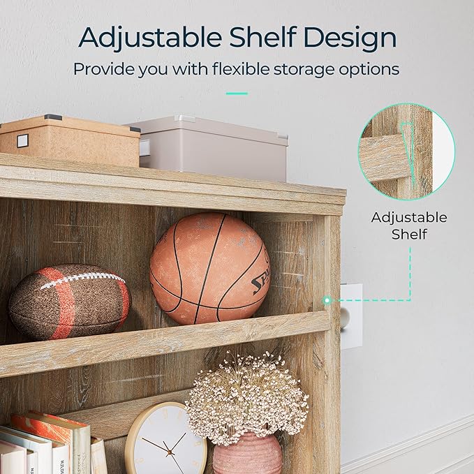 LINSY HOME 5-Shelf Bookcase, Bookshelves Floor Standing Storage Shelves 68 in