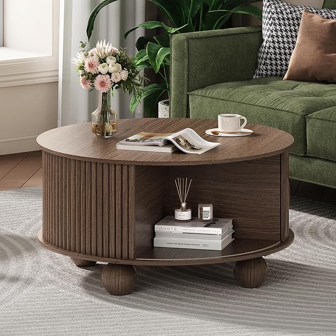 SULIVES Round Coffee Table