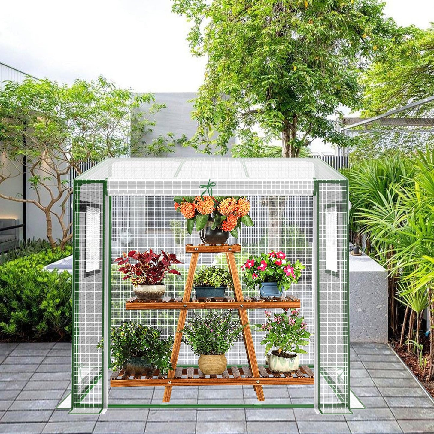 Mini Greenhouse, 47.2”(L) x31.5”(W) x47.2”(H) Greenhouses for Outdoors and Indoor, Durable Green House Kit with Window, Thicken PE Cover, Clear Mini Portable Garden Plant Green House