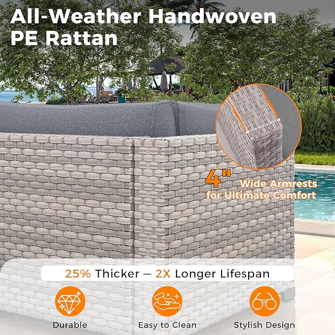 10-Seat Modern Patio Furniture Set