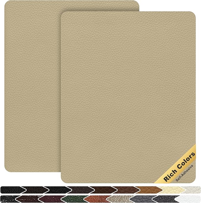 KING MOUNTAIN Leather Repair Patch, 2 Packs 9 x 11 Inches self Adhesive Leather