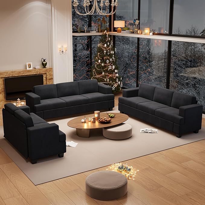 YOUDENOVA 3 Pieces Corduroy Couch Set