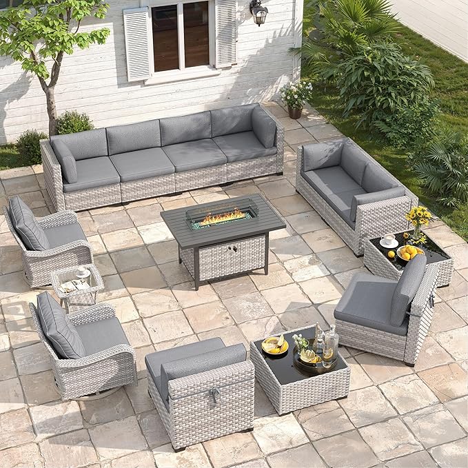 10-Seat Outdoor Wicker Patio Furniture Set