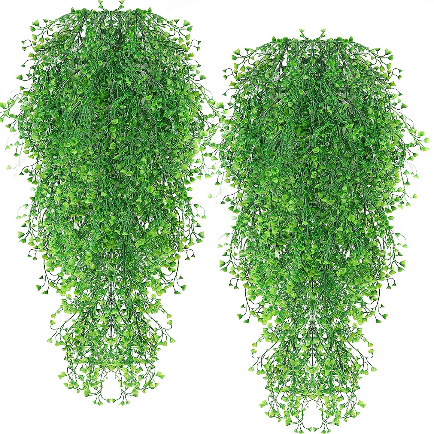 RECUTMS 4Pcs Artificial Hanging Plants Faux Hanging Greenery Ivy Decor Artificial Hanging Vines Plastic Plants for Indoor Outdoor Wall Home Garden Wedding Party Decor(Green 4P)