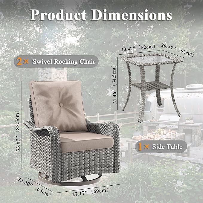 2-Seat Modern Patio Furniture Set