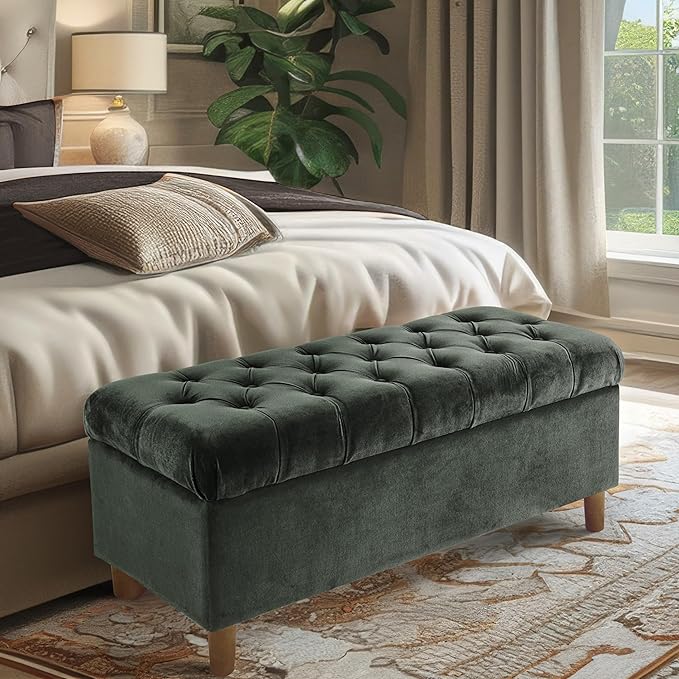 Homepop Home Decor | Tufted Ainsley Button Storage Ottoman Bench
