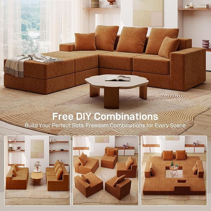 Living&Giving 101" U-Shaped Cloud Sectional Couch