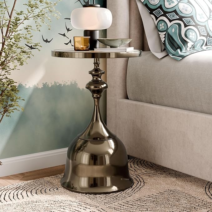 Homes: Inside + Out Halric Modern 24" Tall Round End Table