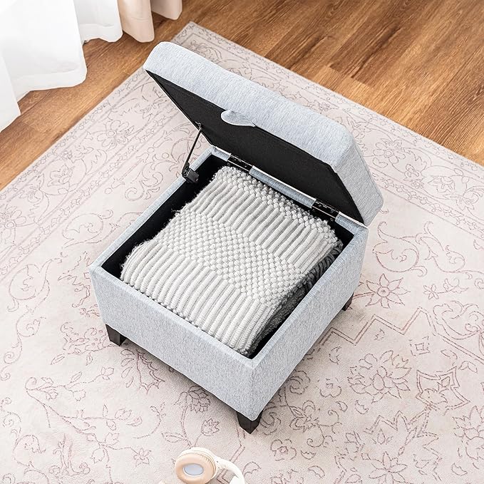 Adeco 18-inch Linen Storage Ottoman