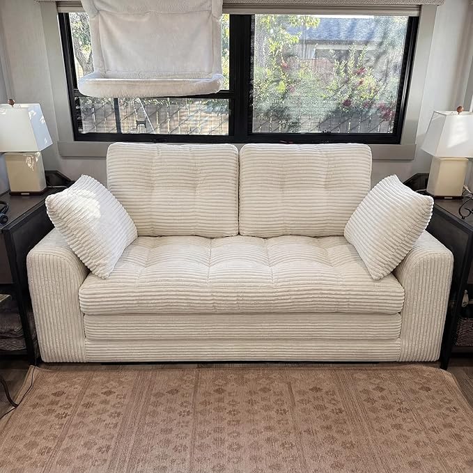 Homkdom Boneless Loveseat, Convertible Folding Sofa Bed, Pull Out Sleeper Sofa