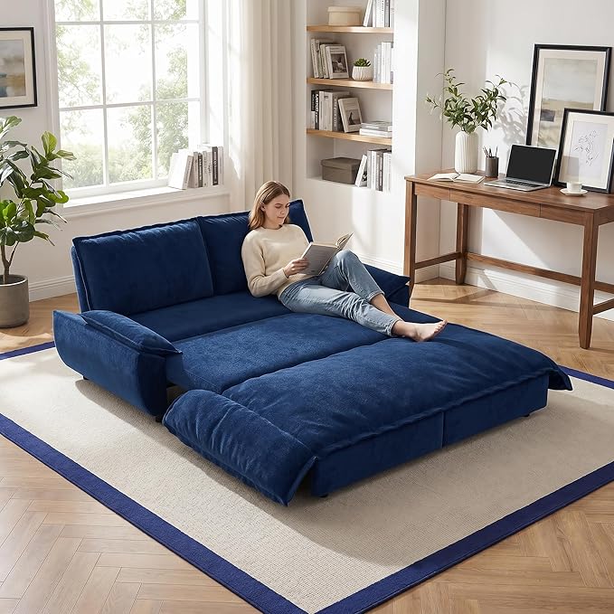 73.2" Sofa Bed Queen, 3-in-1 Pull Out Sofa Bed