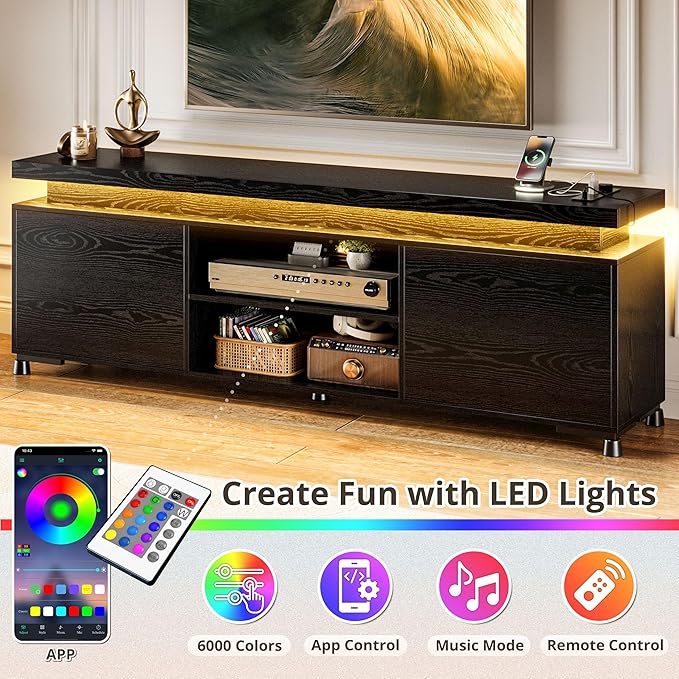 IRONCK TV Stand for TVs 85 inch, Entertainment Center