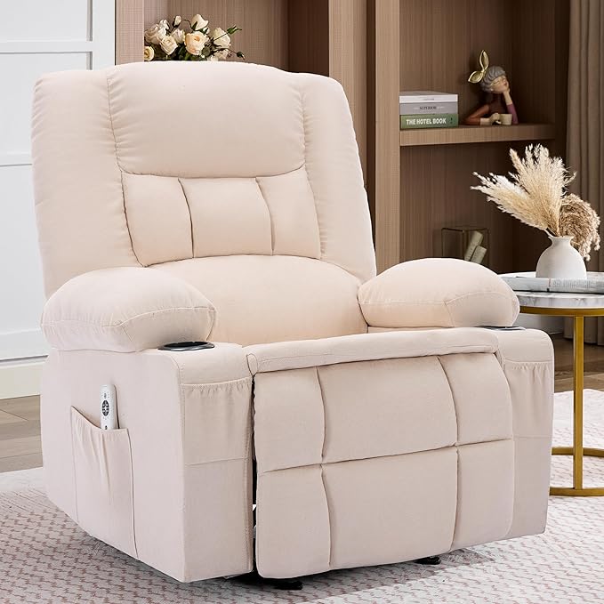 Rocker Recliner Chair with Massage and Heat, Nursery Rocking Chairs