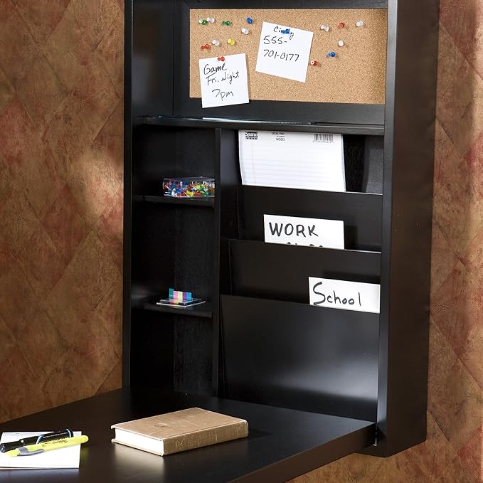 SEI Furniture - Minford Fold-out Convertible Desk - Black - Transitional Design