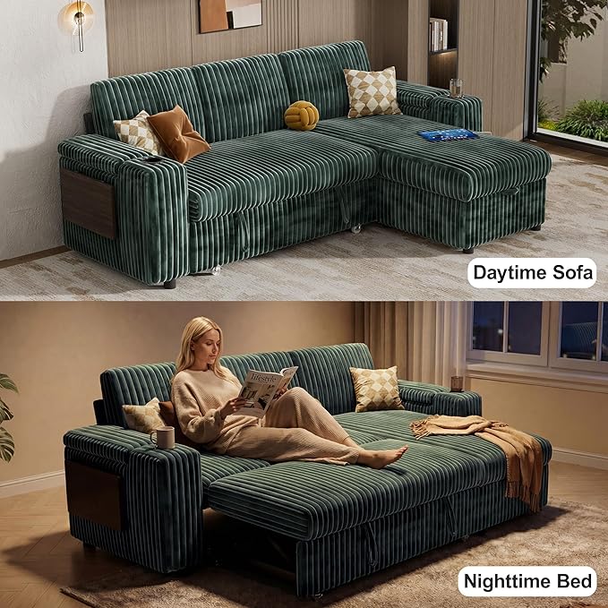 Vipbear 86" Modular Sectional Sleeper Sofa