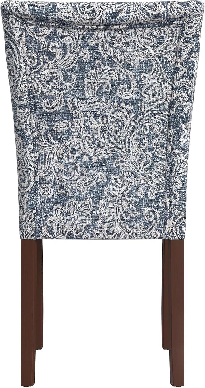 HomePop Classic Parsons Dining Chair -Denim Jacobean Print