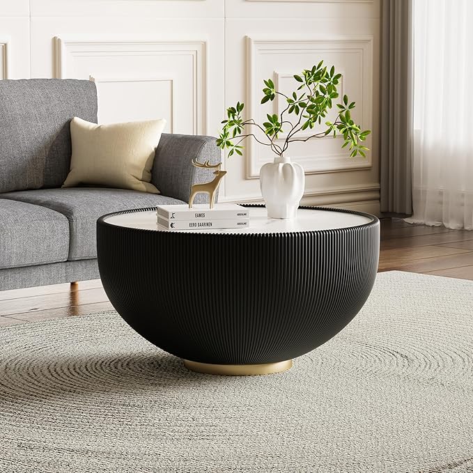 27.55" Round Marble Coffee Table