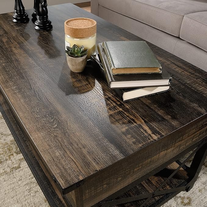 Industrial Lift Top Coffee Table 41 in, Wood Living Room Table