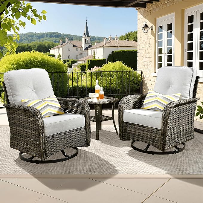 ovios 3-Piece Patio Furniture Set, Outdoor Wicker Sofa