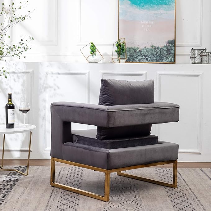 Roundhill Furniture Lenola Upholstered Accent Arm Chair