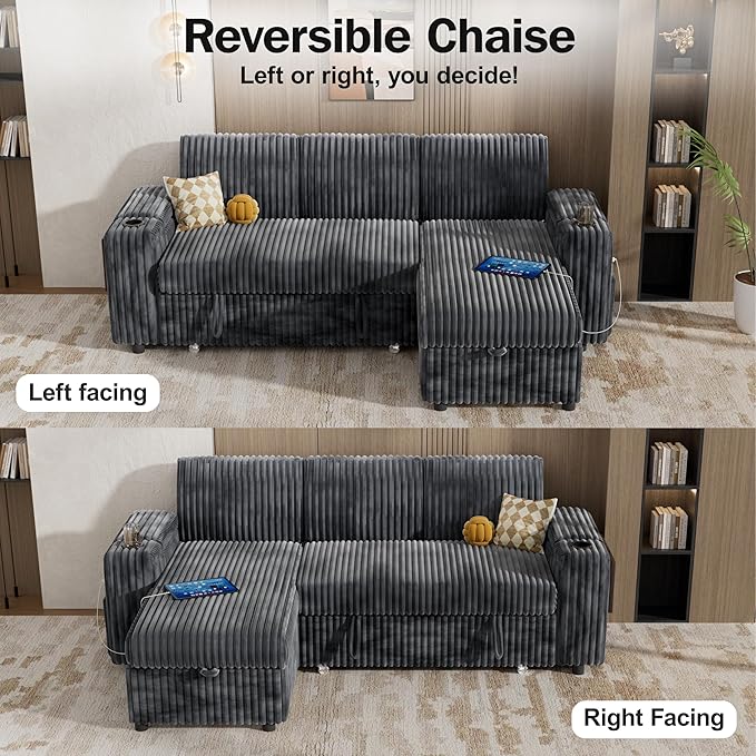 Vipbear 86" Modular Sectional Sleeper Sofa