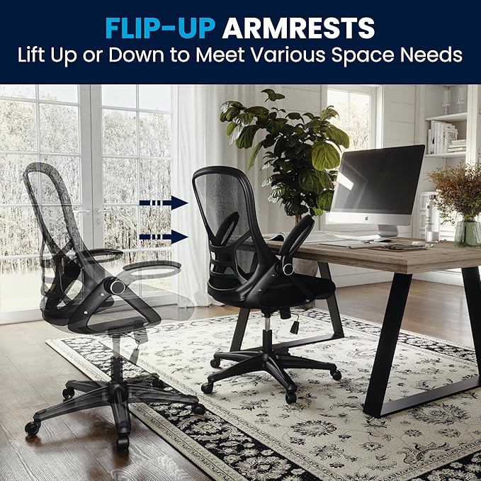 Flash Furniture Porter High Back Black Mesh Ergonomic Swivel Office Chair