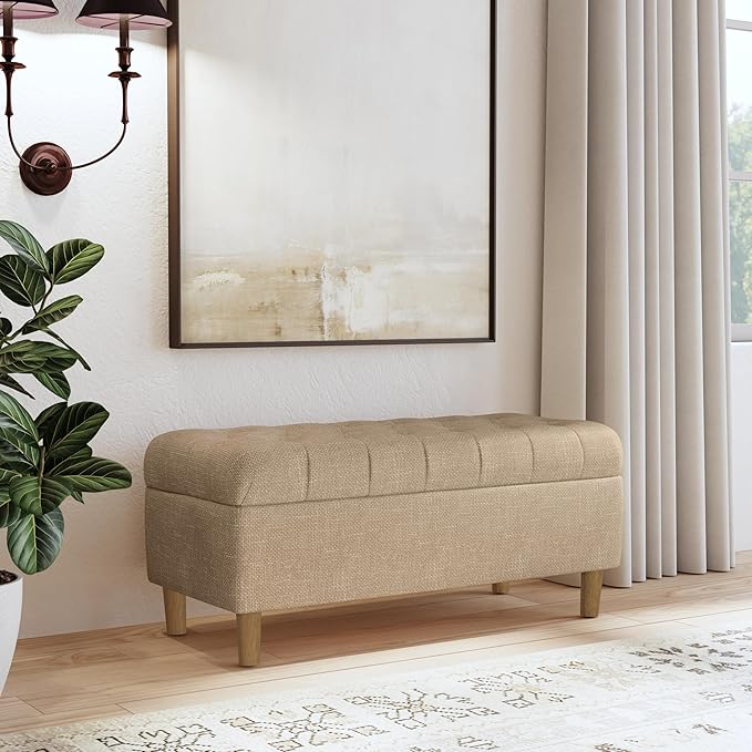 Homepop Home Decor | Tufted Ainsley Button Storage Ottoman Bench