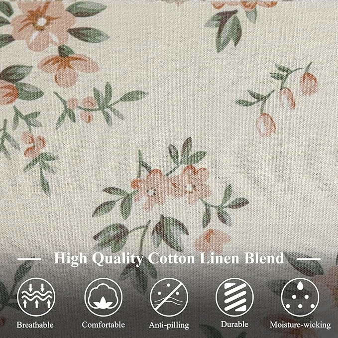 VClife Shabby Chic Pink White Floral Printed Tablecloth