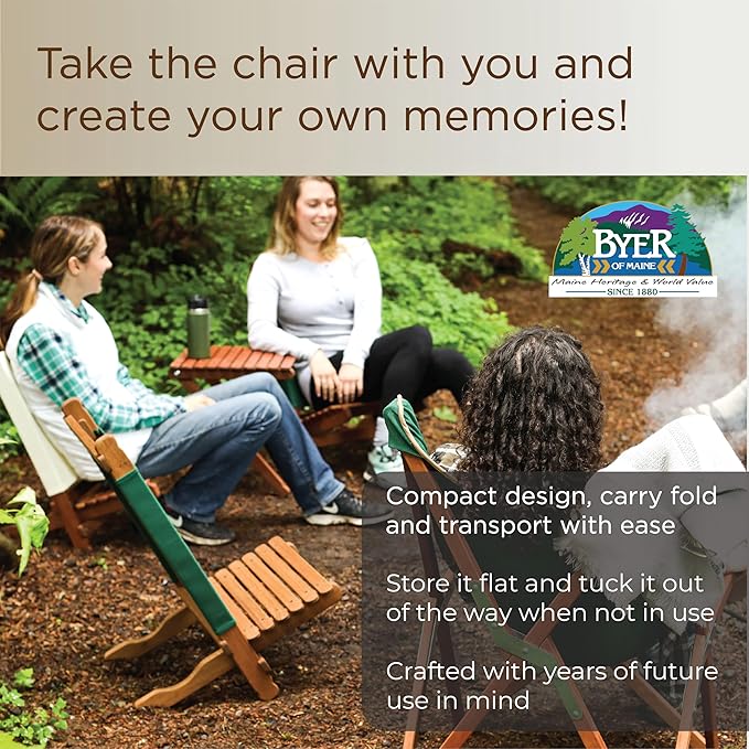 BYER OF MAINE Pangean Lounger Chair – Portable, Lightweight, Foldable Wood and
