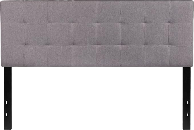 Flash Furniture Bedford Tufted Upholstered Queen Size Headboard in Light Gray