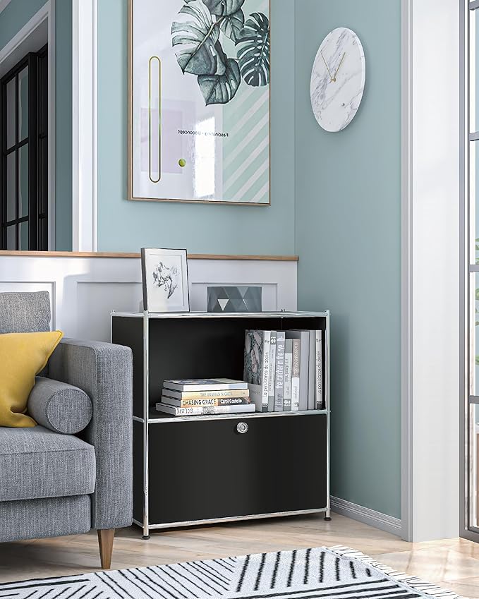 32.5-Inch Flip-Top Side Table & Buffet Cabinet