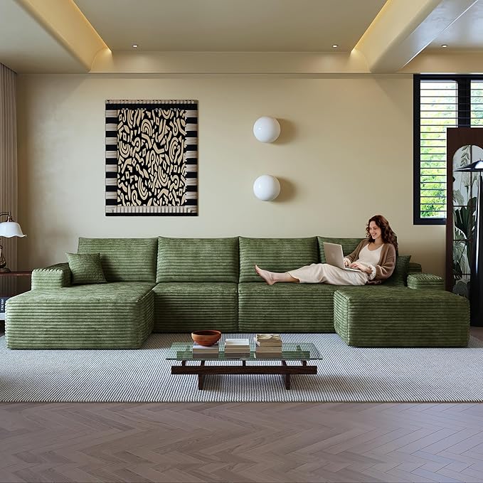 136" Sectional Couches for Living Room Cloud Couch Sofa