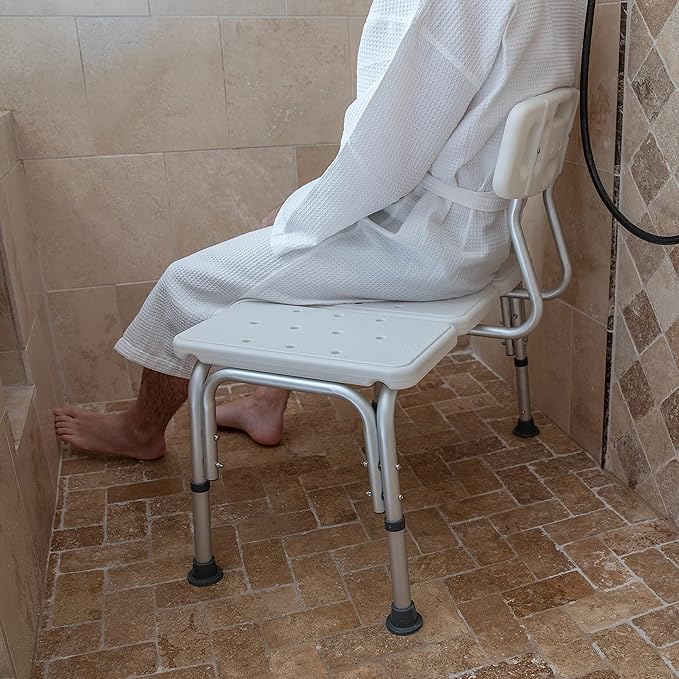 Flash Furniture HERCULES Series 300 Lb. Capacity Adjustable White Bath & Shower