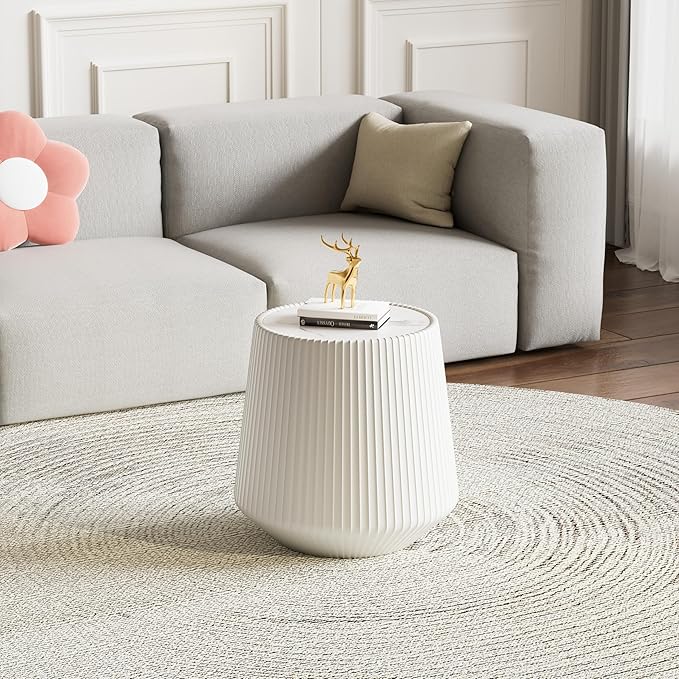 Modern Marble Nesting Coffee Table Set of 2, 26.77" Cup Shaped Coffee and End